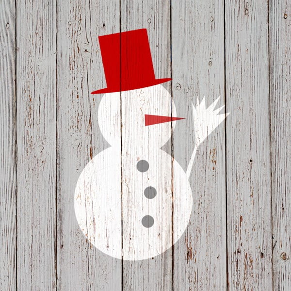 Set 10 șervețele din hârtie cu motive de Crăciun PPD Snowman On Wood