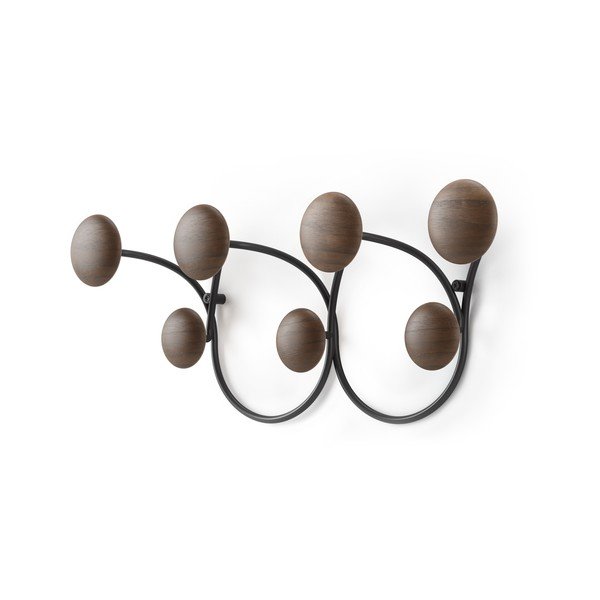 Cuier de perete negru/în culoare naturală din lemn masiv de pin Dotsy – Umbra-image-3