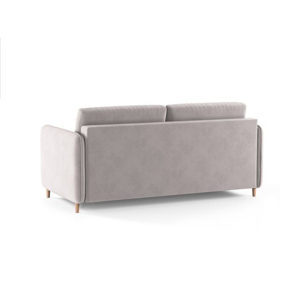Canapea roz-deschis pentru dormitul zilnic cu tapițerie din catifea 184 cm – Micadoni -image-3