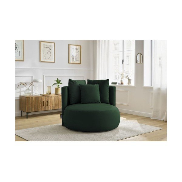 Fotoliu verde închis cu tapițerie din catifea Cesar – Bobochic Paris-image-1