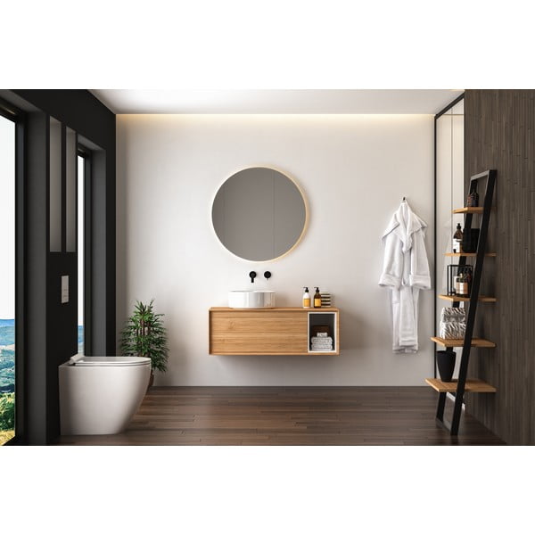 Oglindă de perete cu led ø 100 cm Luna – Mirrors and More-image-1