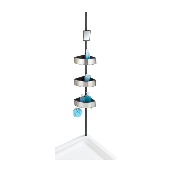 Raft telescopic pentru duș Wenko Prea Silver/Black, 27 x 20 cm-image-2