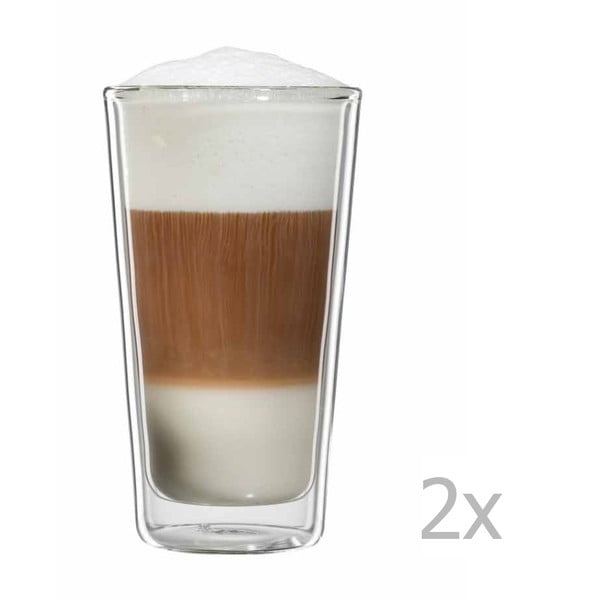 Set 2 pahare din sticlă pentru latte machiato bloomix Milano