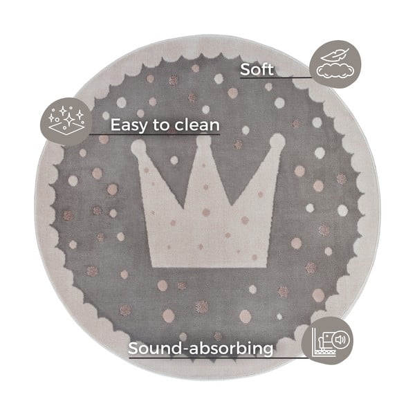 Covor pentru copii gri ø 140 cm Crown – Hanse Home-image-4