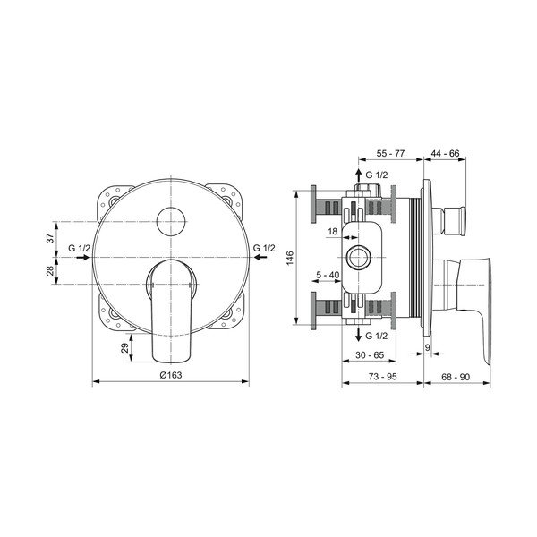 Baterie gri antracit pentru cadă/încastrată Connect Air – Ideal Standard-image-2
