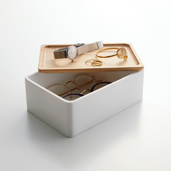 Cutie de depozitare albă cu capac 18,5x12,5x7 cm Rin – YAMAZAKI-image-2