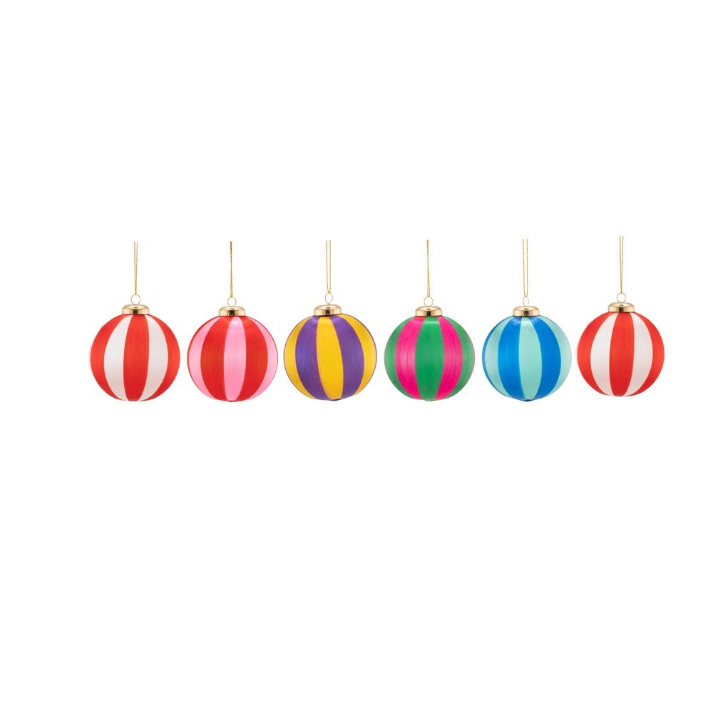 Globuri de Crăciun 6 buc. din material textil 23,5 cm Yarn Stripe – Sass & Belle