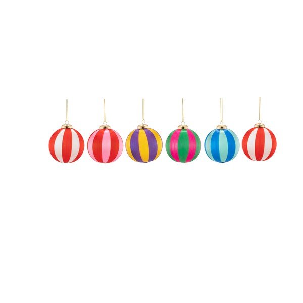 Globuri de Crăciun 6 buc. din material textil 23,5 cm Yarn Stripe – Sass & Belle