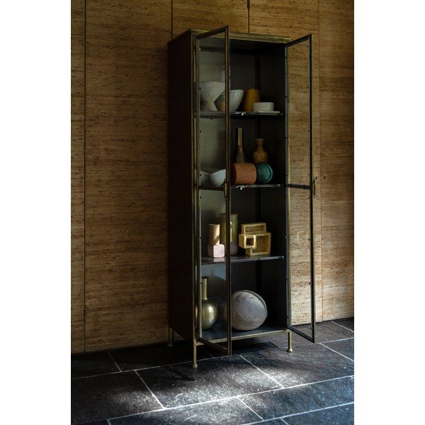 Vitrină aurie din metal 64x184 cm Gertlush – Dutchbone-image-1