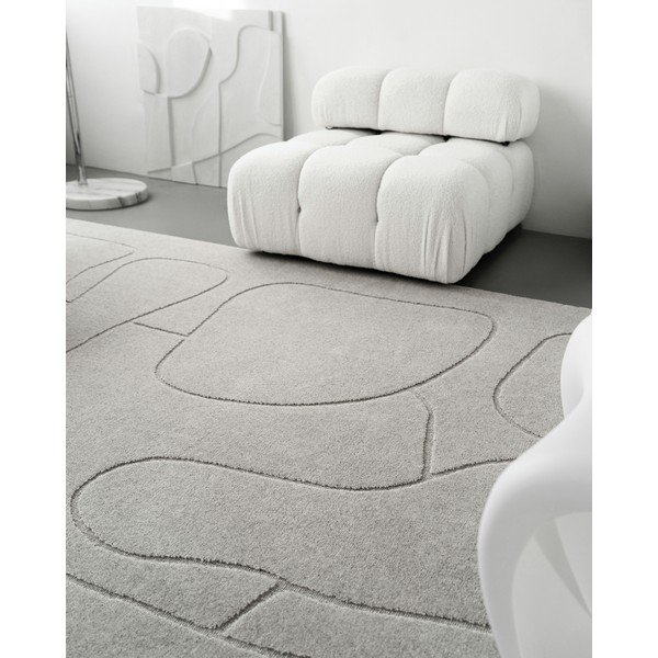 Covor gri deschis din lână 160x230 cm Morphic – Agnella-image-3