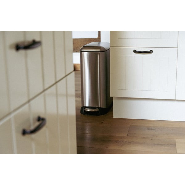 Coș de gunoi argintiu cu pedală din oțel inoxidabil 12 l Design – Wenko-image-1