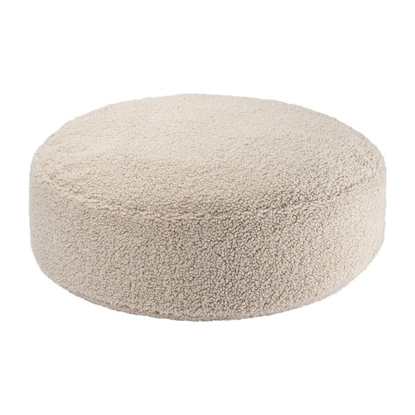 Fotoliu puf pentru copii maro deschis cu tapițerie din țesătură bouclé Round – Wigiwama