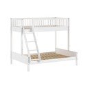 Pat pentru copii  alb supraetajat din lemn de fag cu somieră 140x200/90x200 cm Forrest – Vipack
