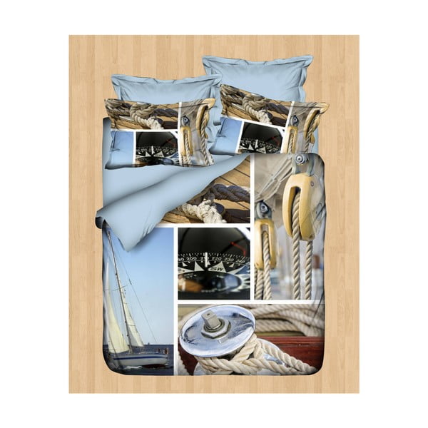 Lenjerie de pat cu cearșaf Sail, 200 x 220 cm 