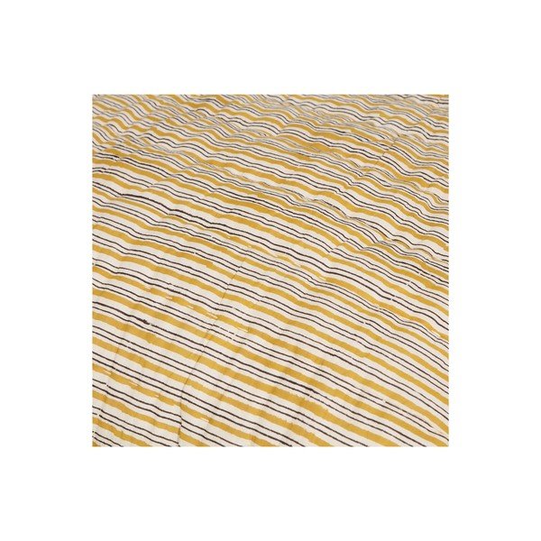 Cuvertură galben-muștar din bumbac pentru pat dublu 220x265 cm Chevron – BePureHome-image-4