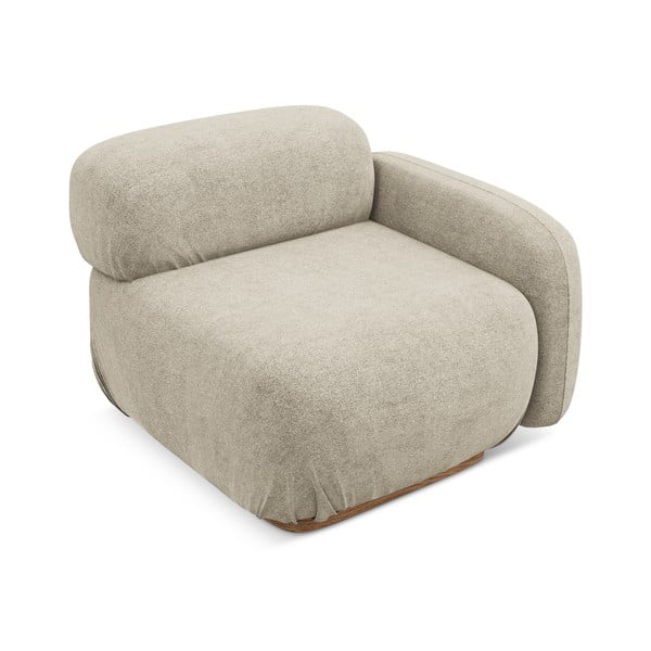 Modul pentru canapea modulară bej cu tapițerie din țesătură bouclé (cu colț pe partea dreaptă) Ailani – Makamii-image-3