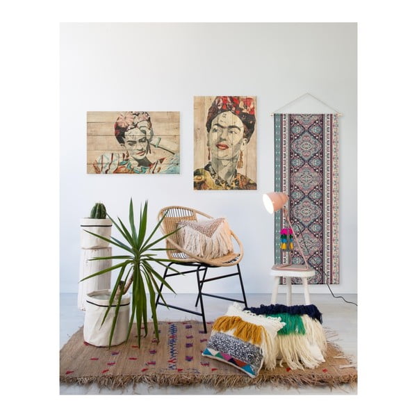 Tablou din lemn de pin Madre Selva Collage of Frida, 40 x 60 cm-image-1