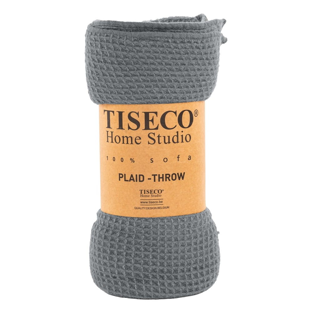 Cuvertură de pat Tiseco Home Studio Mini Waffle, 130 x 170 cm, gri