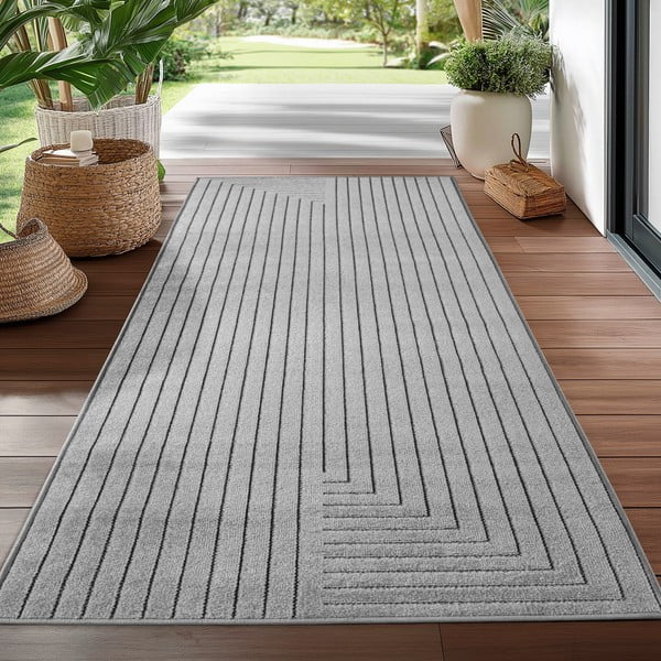 Covor tip traversă pentru interior și exterior gri 80x250 cm Nova 1202 – Ayyildiz Carpets-image-1