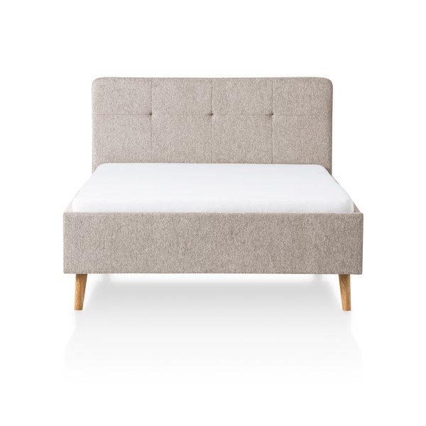 Pat matrimonial gri/maro tapițat fără somieră 140x200 cm Smart – Meise Möbel-image-3