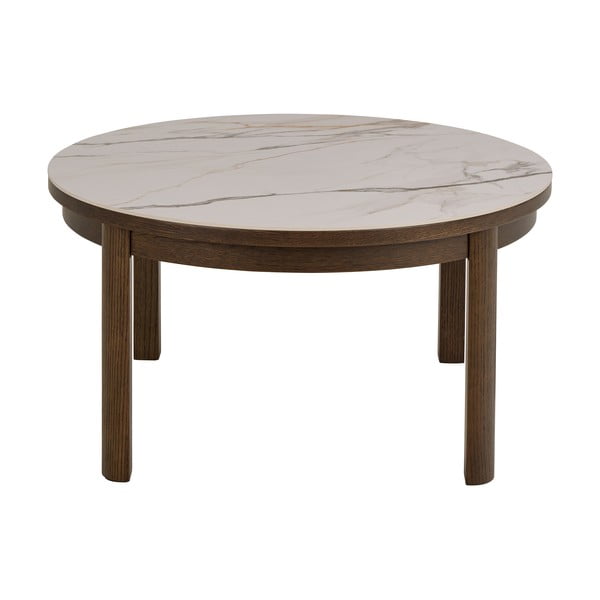 Măsuță de cafea bej-maro închis rotundă cu blat ceramic ø 90 cm Southampton – Actona-image-2