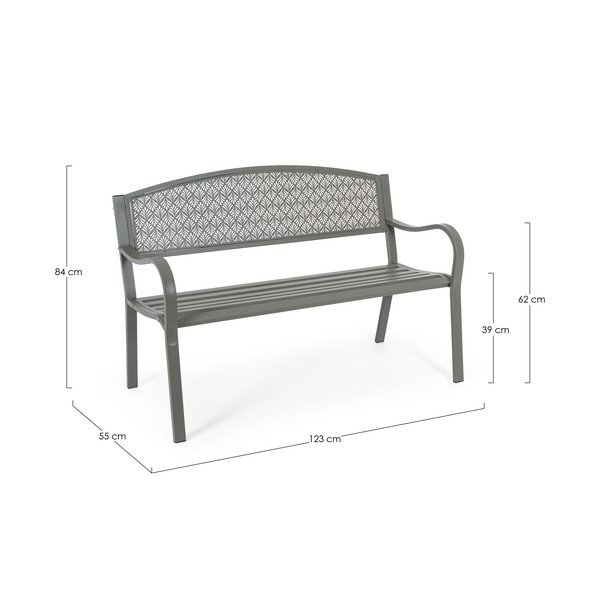 Bancă de grădină kaki din metal Lizette – Bizzotto-image-4