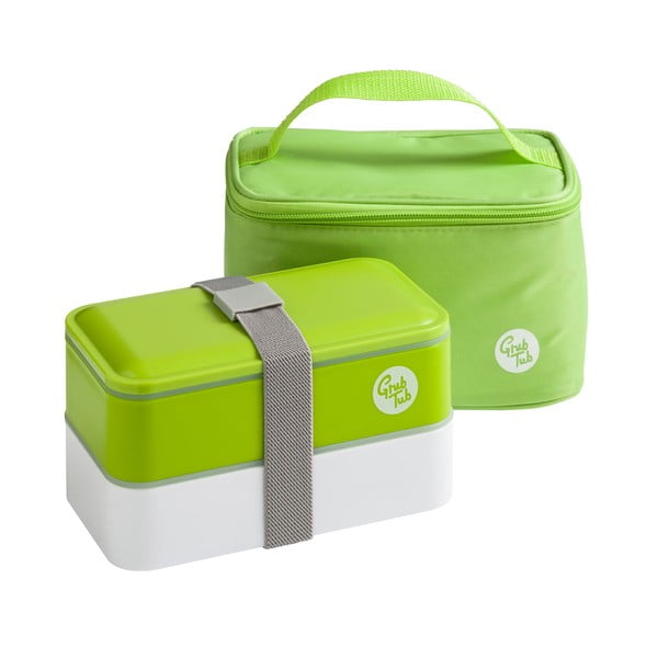 Set husă frigorifică și cutie pentru gustări Premier Housewares Grub Tub, 21 x 13 cm, verde-image-1