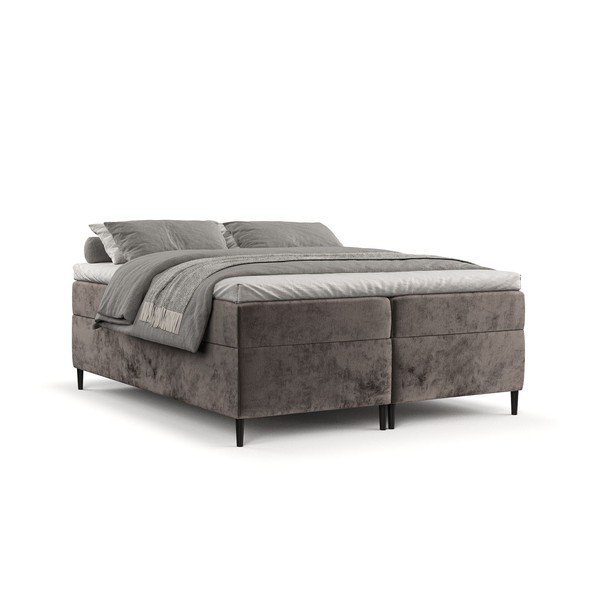 Pat boxspring maro cu spațiu de depozitare 180x200 cm Araya – Maison de Rêve-image-2