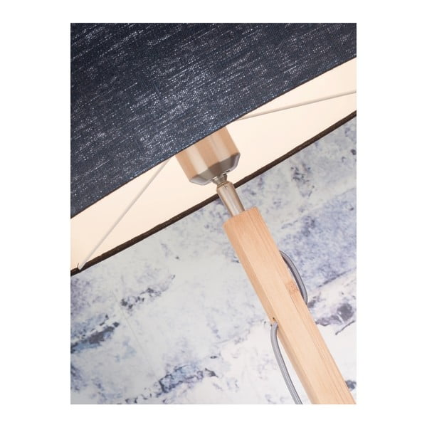 Lampadar din lemn de bambus Good&Mojo Fuji, abajur gri închis-image-4