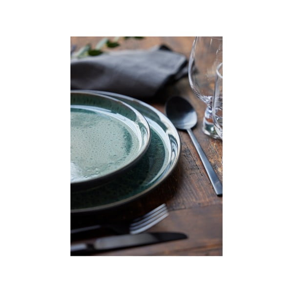 Farfurie verde/neagră pentru desert  din gresie ø 21 cm Gastro Green/Black – Bitz-image-3