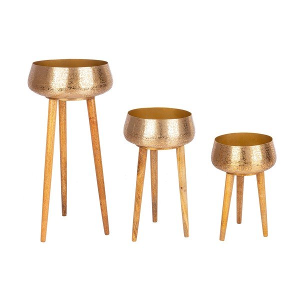 Ghivece decorative 3 buc. din metal handmade ø 37,5 cm Varanasi – Bizzotto