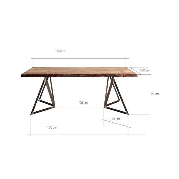 Masă cu blat din lemn de pin Custom Form Sherwood, 200 x 100 cm-image-2