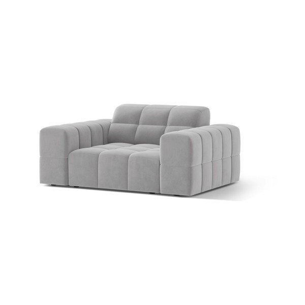 Fotoliu gri deschis cu tapițerie din catifea Chicago – Cosmopolitan Design-image-1