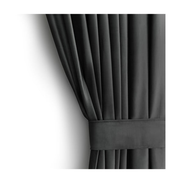 Draperie gri dimout (semi-opacă) din catifea 140x270 cm – Restilo-image-3