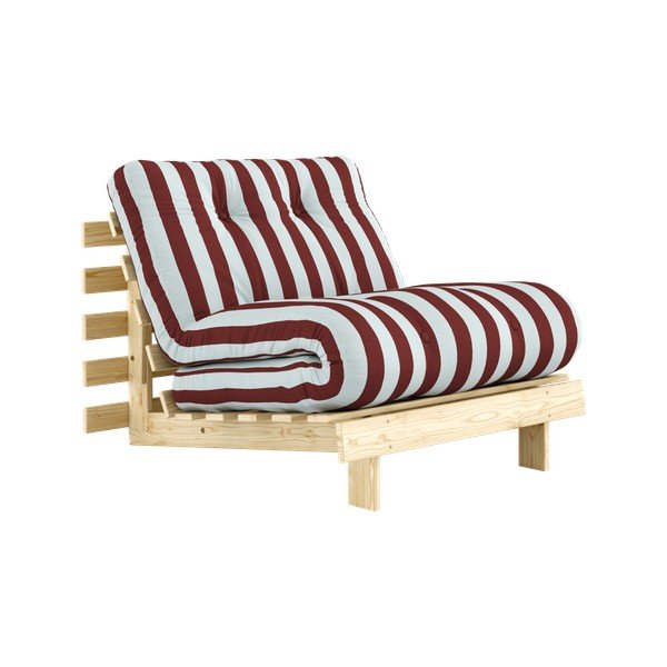 Fotoliu burgundy/albastru deschis de tip futon/din lemn Roots – Karup