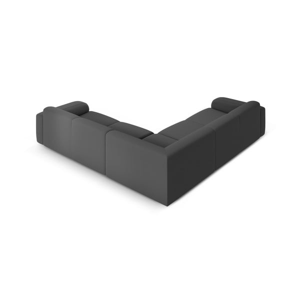 Colțar gri închis cu tapițerie din țesătură bouclé (cu colț variabil/în formă de ”L”) Molino – Micadoni Home-image-3