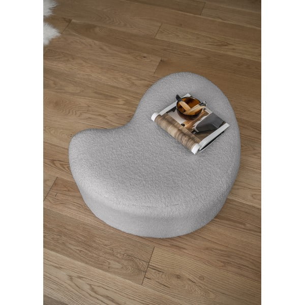 Taburet gri cu tapițerie din stofă bouclé Miuf – Miuform-image-3