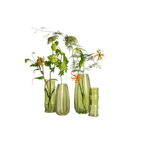 Vază din sticlă WOOOD Kali, înălțime 28 cm, verde-image-3