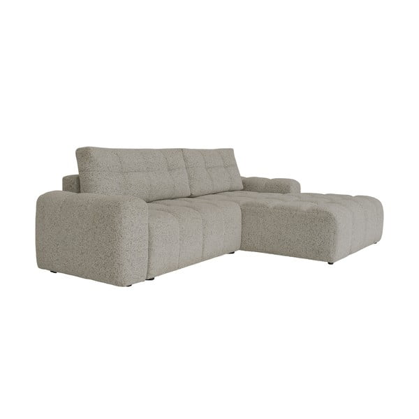 Colțar modular maro deschis extensibil/cu spațiu de depozitare (cu colț pe partea dreaptă) Lulu – Miuform