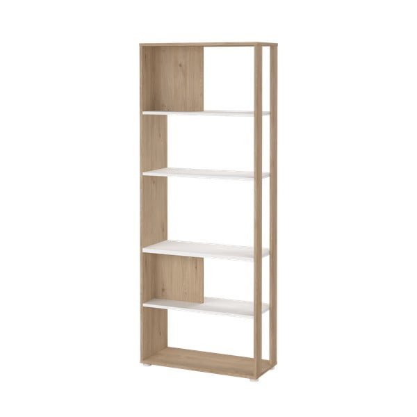 Bibliotecă albă/cu  aspect de lemn de stejar 80x205 cm Sign – Tvilum-image-2