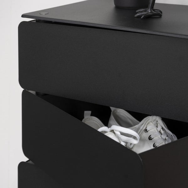 Comodă neagră din metal 37x72x26 cm Joey – Spinder Design-image-3