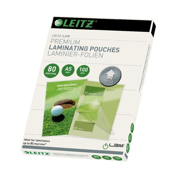 Set 100 folii pentru laminare Leitz, A5, 125 microni