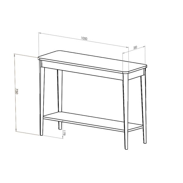 Consolă Ragaba Ashme, lățime 85 cm, albastru grafit-image-1