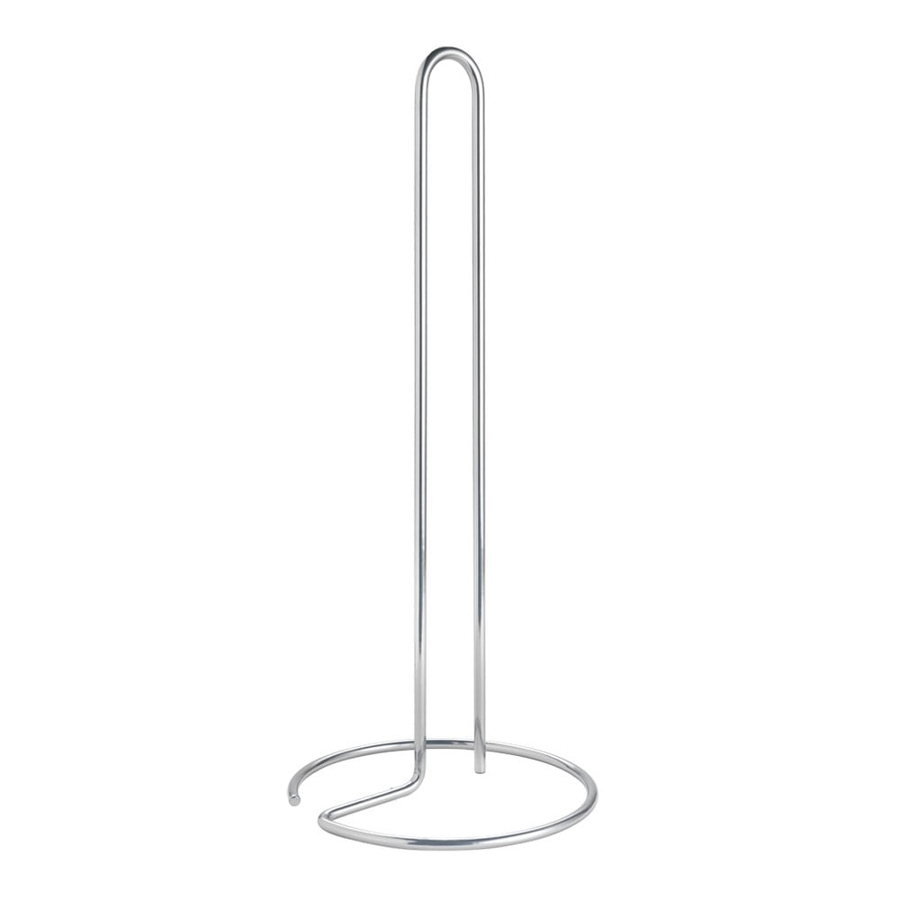 Suport vertical pentru prosoape de bucătărie din hârtie argintiu lucios din oțel ø 14 cm Luxy – Metaltex