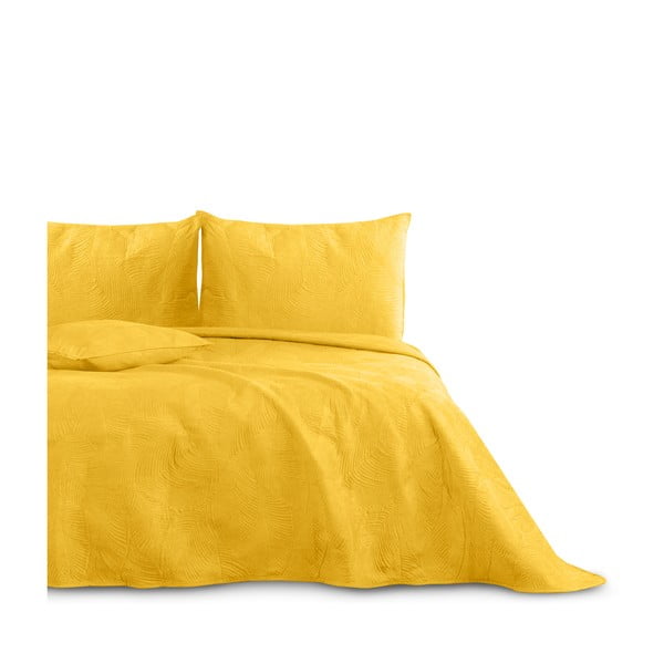 Cuvertură galbenă ocru pentru pat dublu 240x260 cm Palsha – AmeliaHome