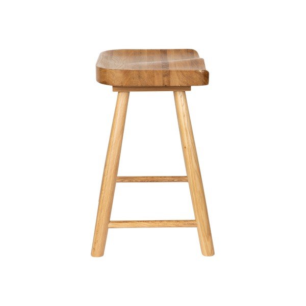 Scaun tip taburet în culoare naturală din lemn de stejar Vander – White Label-image-3