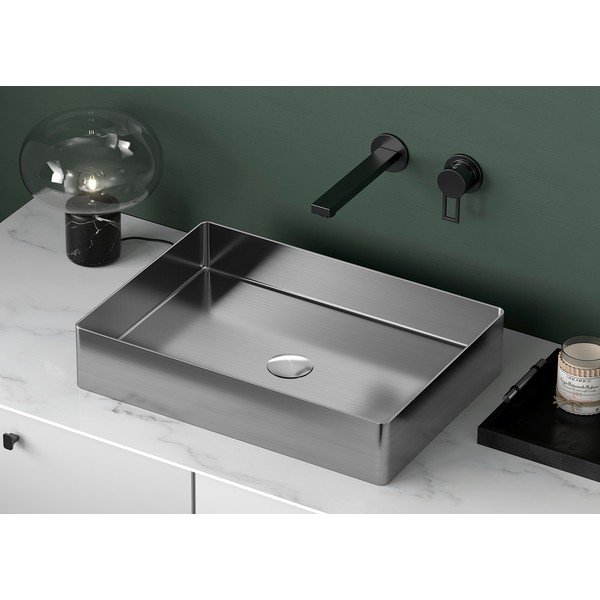 Chiuvetă argintie din oțel inoxidabil 50x35 cm Aurum – Sapho-image-1