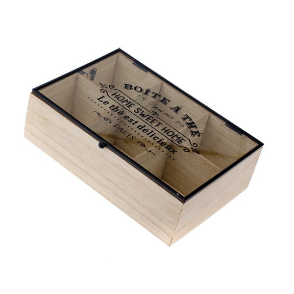 Cutie din lemn pentru ceai cu 6 compartimente Dakls Hannah, 24 x 16 cm