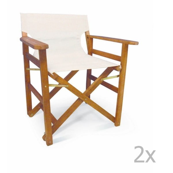 Set 2 scaune pliante Direct, alb