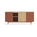 Comodă cărămiziu-natural joasă cu aspect de lemn de stejar 180x78 cm Otto – Teulat
